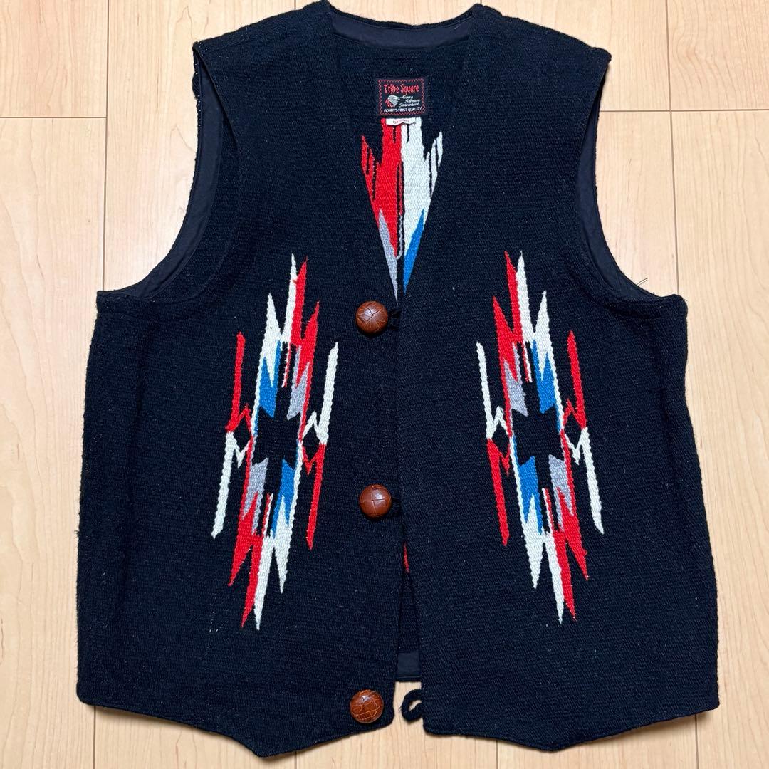 Tribe Square チマヨベスト ブラック ネイティブ ORTEGA'S
