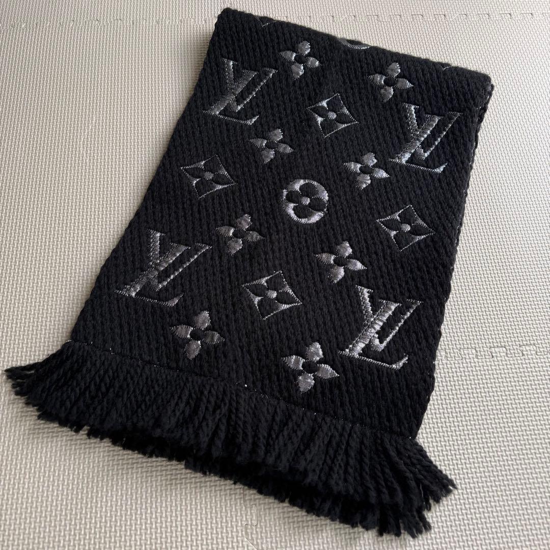 LOUIS VUITTON モノグラム マフラー ブラック　美品