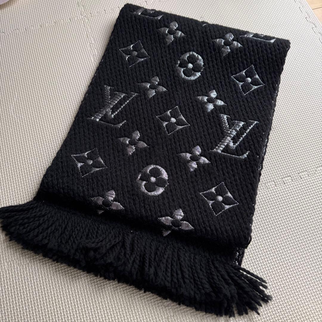 LOUIS VUITTON モノグラム マフラー ブラック　美品