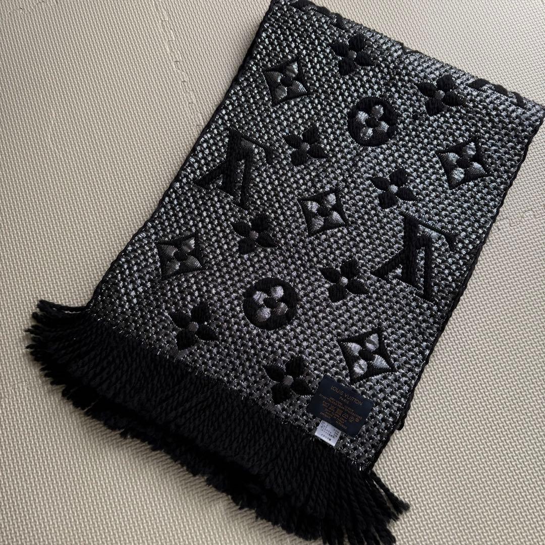 LOUIS VUITTON モノグラム マフラー ブラック　美品