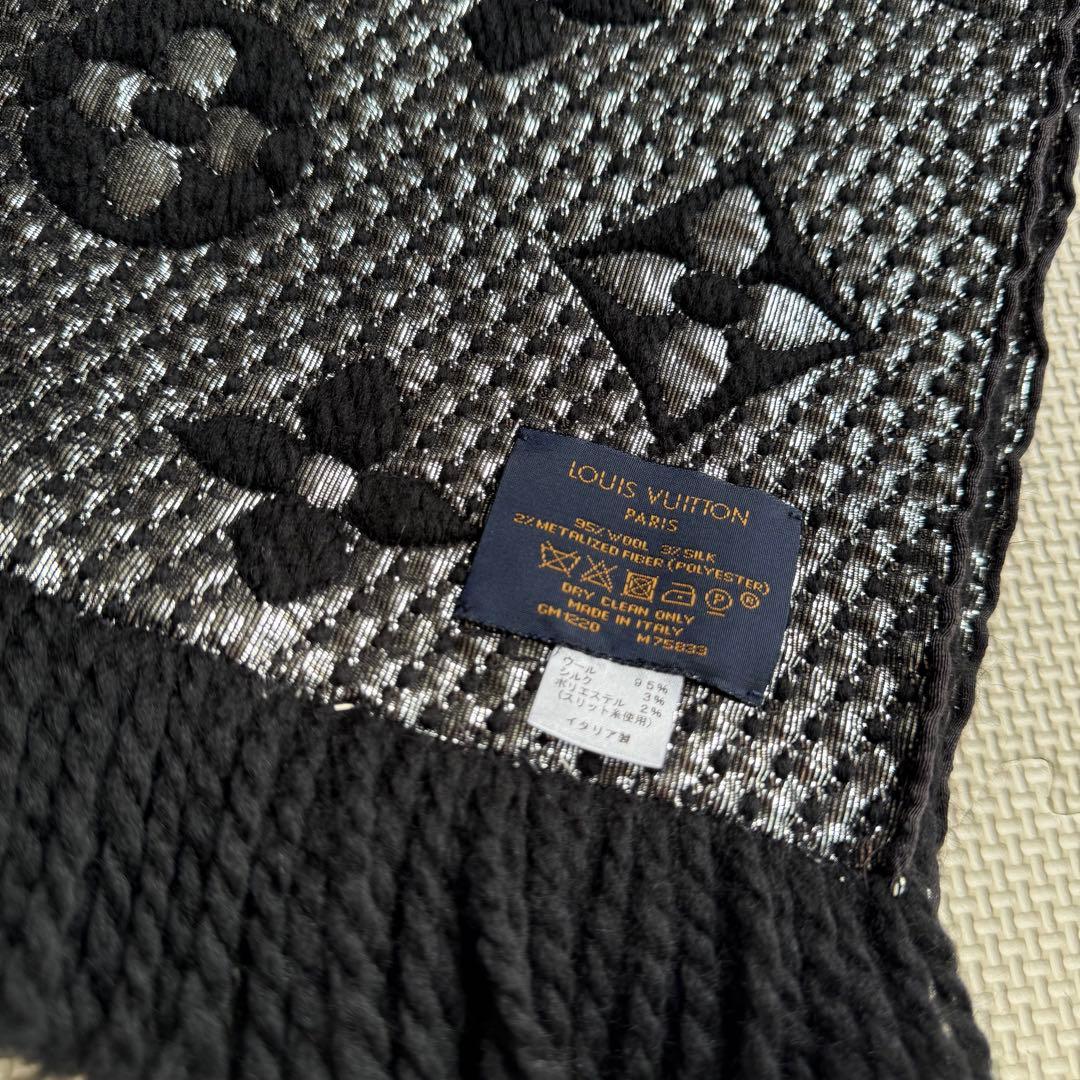 LOUIS VUITTON モノグラム マフラー ブラック　美品