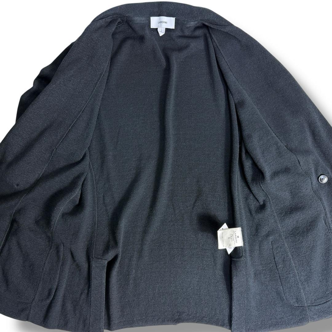 J6401 美品 ラルディーニ 24SSダブルリネンジャケット ブラック L