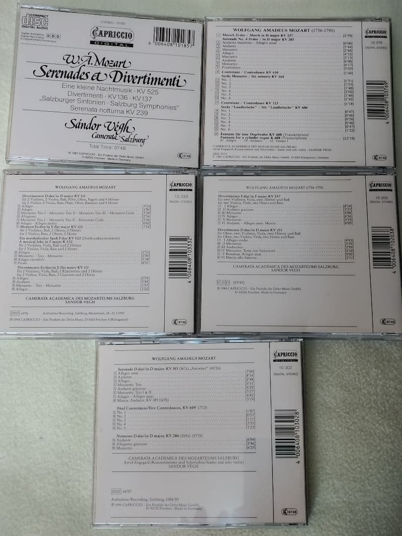 Sándor Vegh Mozart 10CD セレナーデ・ディヴェルティメント