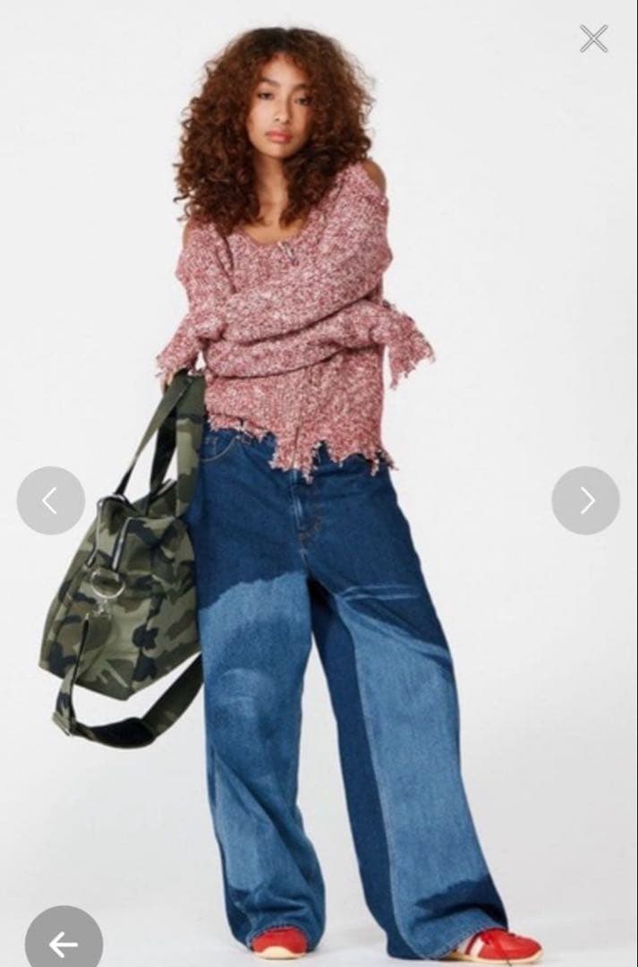 パンツ BEEDEN FACE PRINT WIDE STRAIGHT PANTS