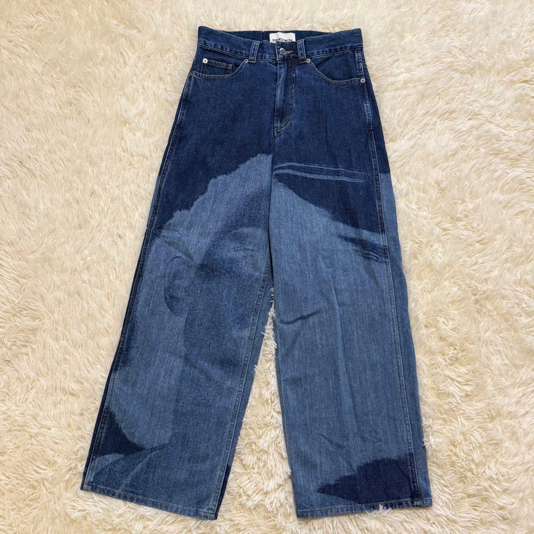 パンツ BEEDEN FACE PRINT WIDE STRAIGHT PANTS