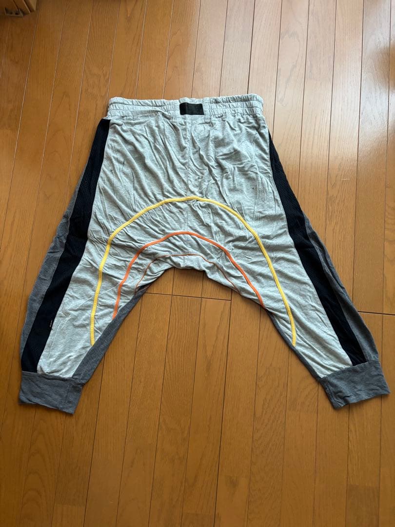 LGB サルエルパンツ グレー 前面ジッパーポケット