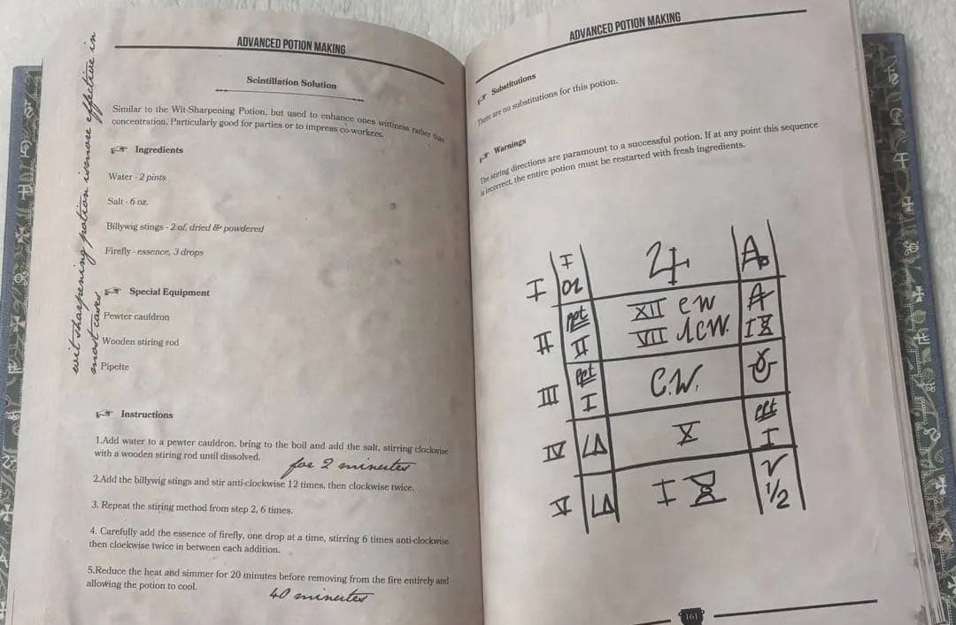 ハリーポッター　魔法薬学　教科書　レプリカ　スネイプ先生