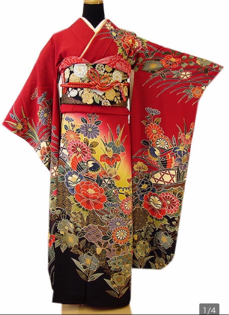紅型　振袖　正絹