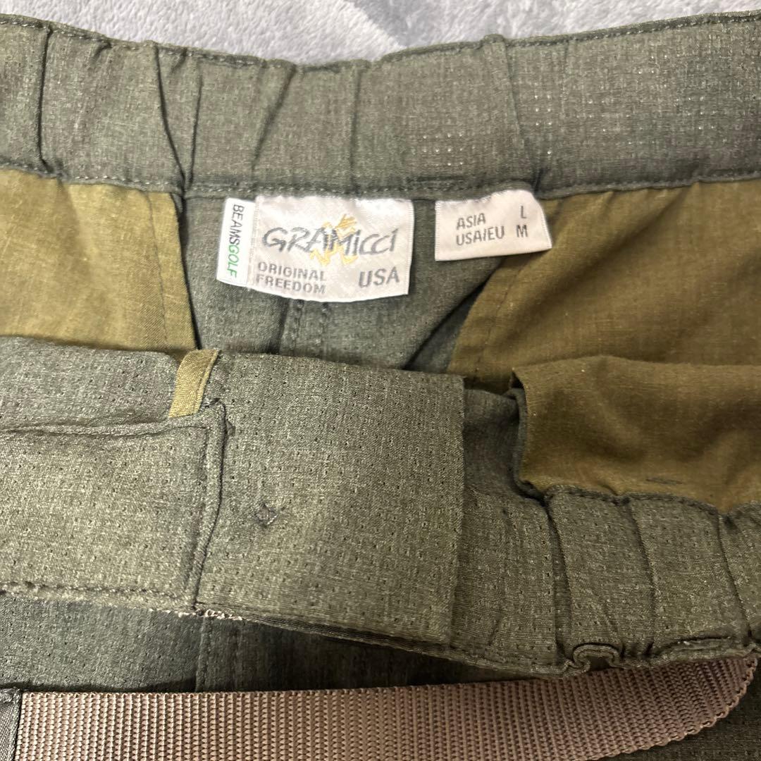 BEAMSGOLF×GRAMiCCi コラボハーフパンツ　カーキ　L