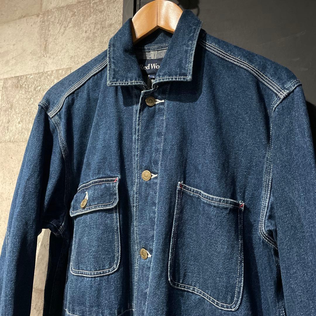 90s古着 Red Wood カバーオール M 濃紺 トリプルステッチ