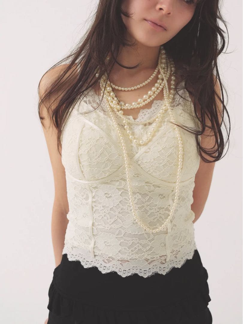 PELLICULE ペリキュール lace corset camisole