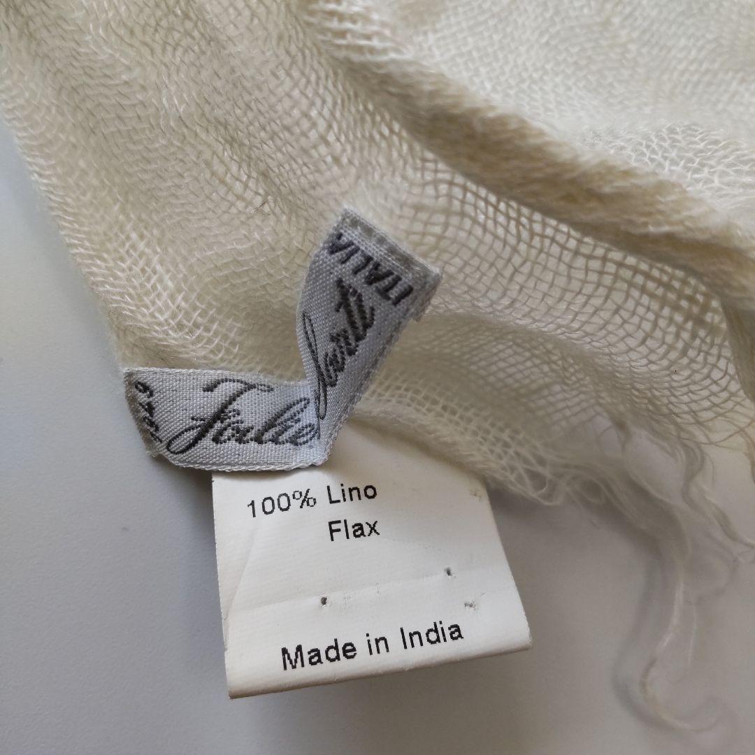 美品 ファリエロサルティ リネン100％ ロングストール スカーフ ナチュラル
