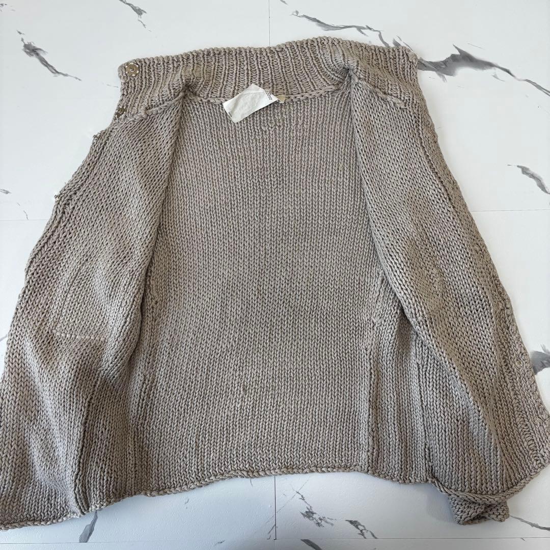Max Mara ✨リネン　ニットカーディガン　ベージュ　スナップボタン　伸縮性