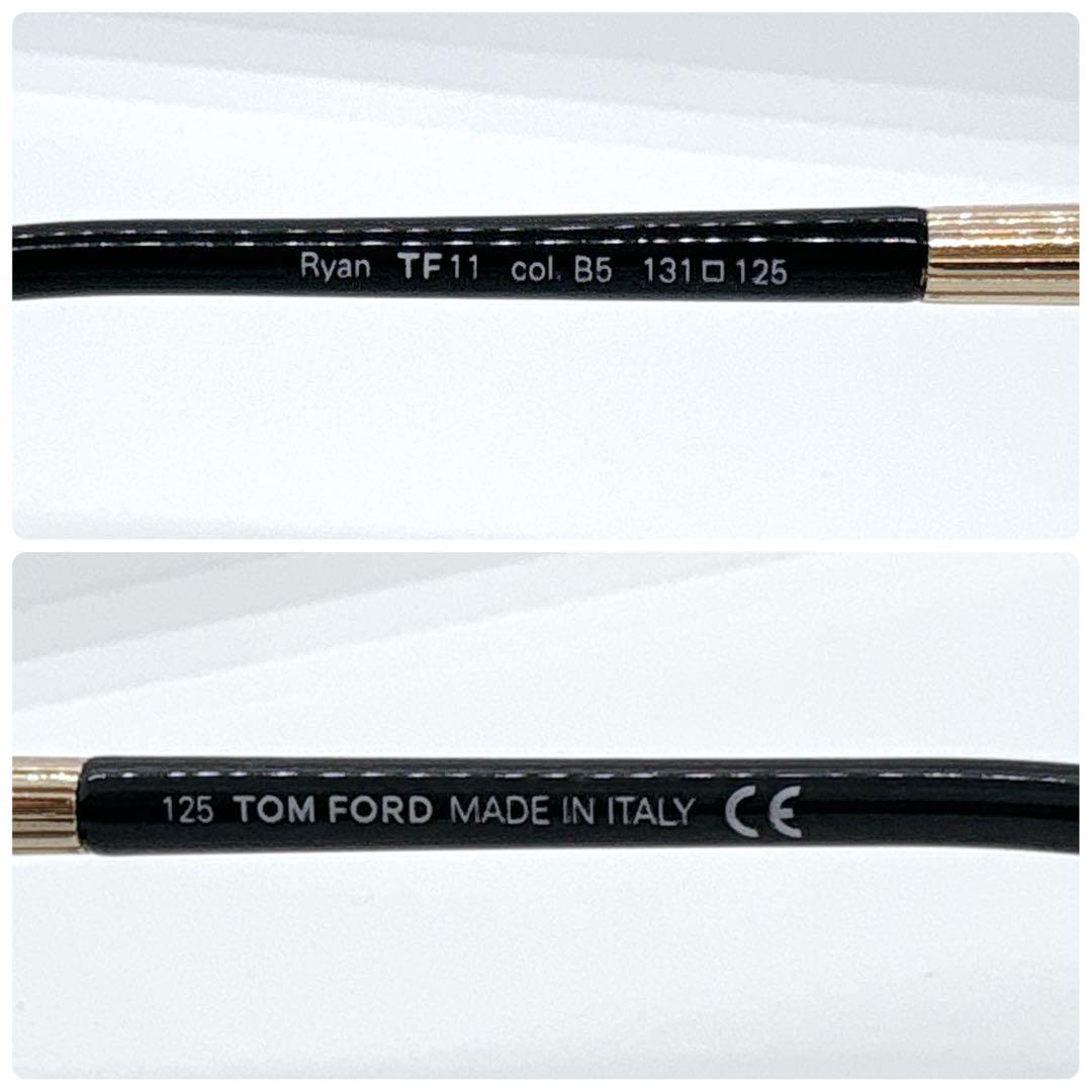 TOM FORD TF11 Ryan サングラス ブラック ゴールド Tロゴ