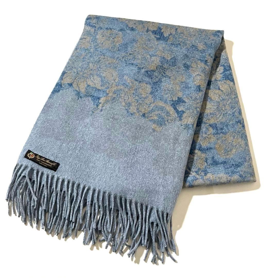 【美品】Loro Piana/ロロピアーナ　大判ストール　花柄　カシミヤ100%