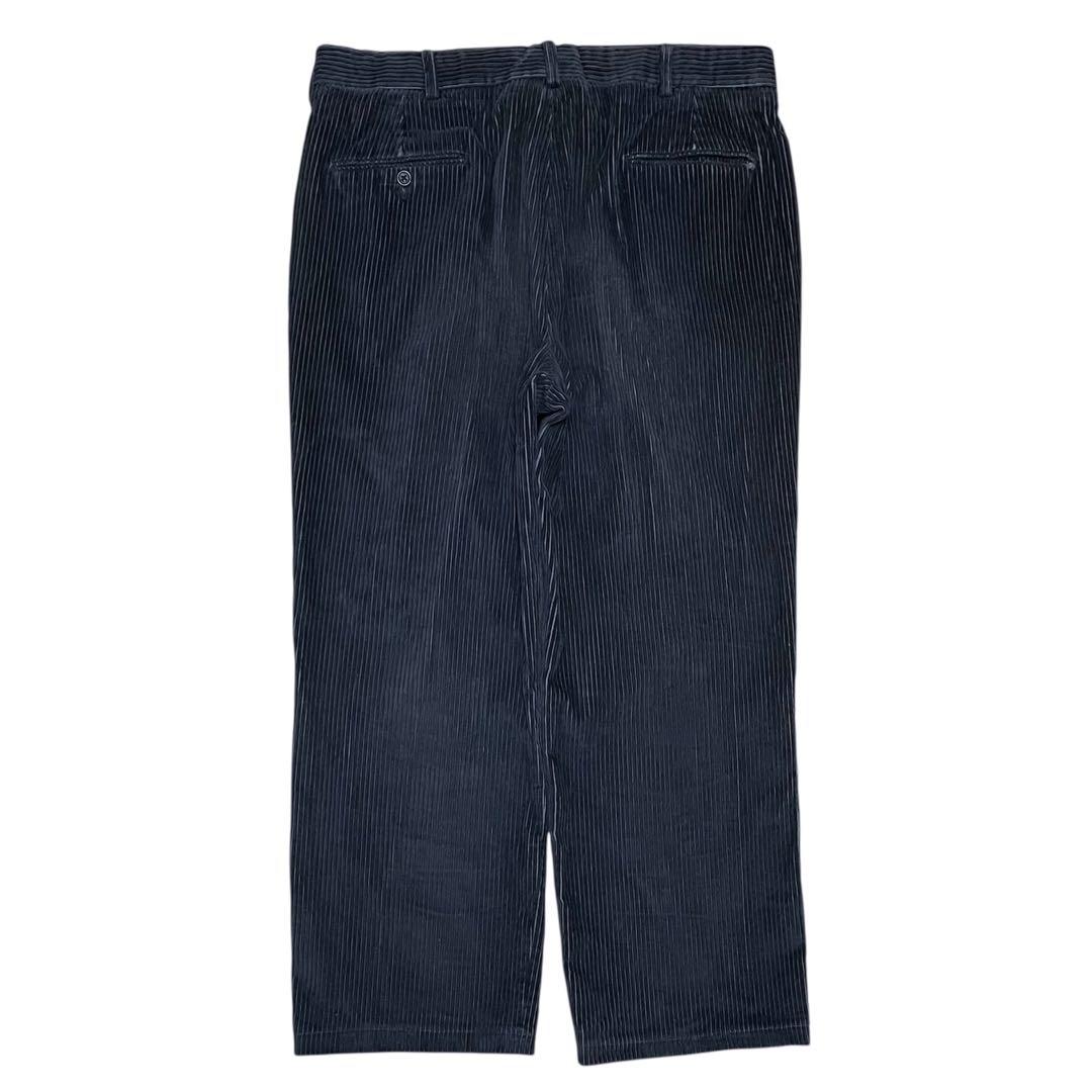 LANDS' END USA製 コーデュロイパンツ 2タック グレー 太畝