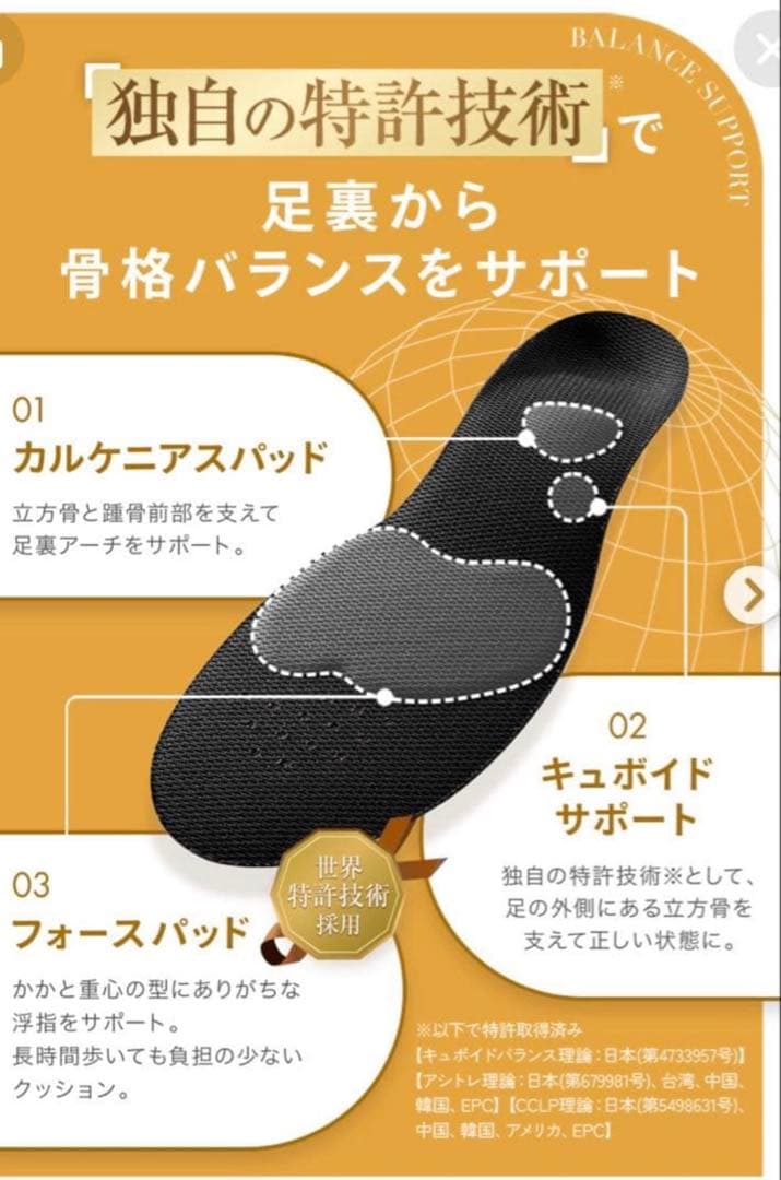 ⭐️新品未使用⭐️ ウォーキュットインソールＳサイズ黒3箱セット　おまけ付き