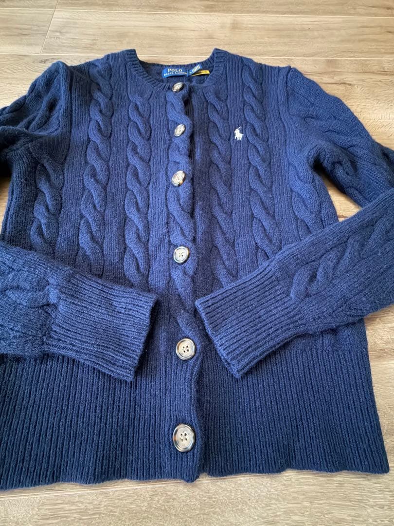 RALPH LAUREN ラルフローレン ケーブル ウールカシミヤカーディガン