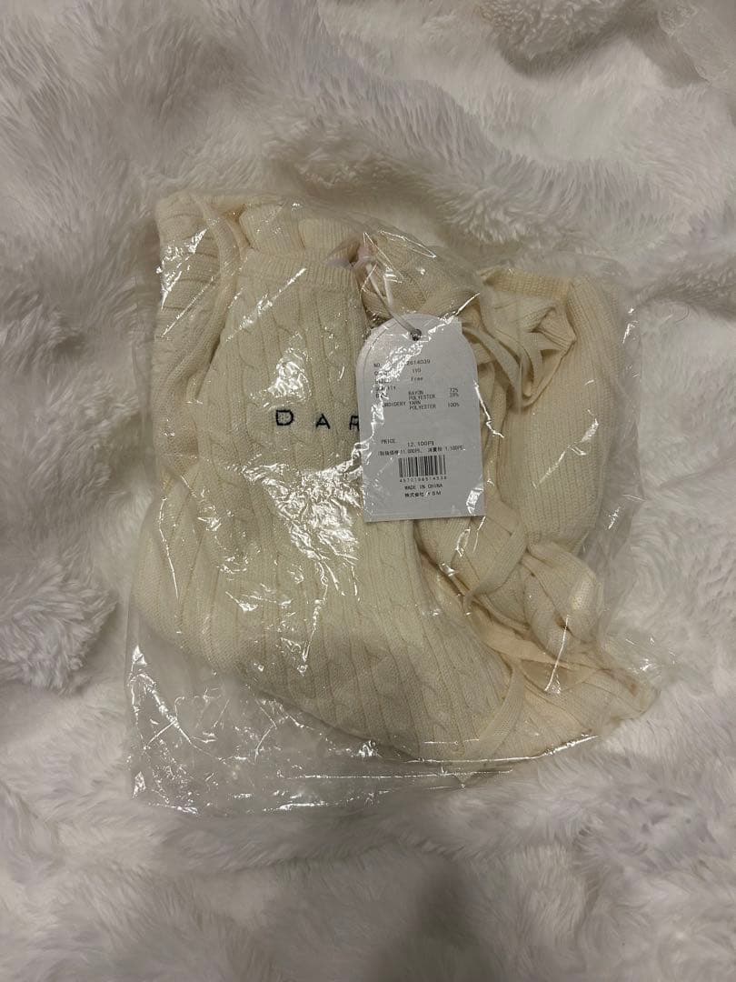 ♡ ダーリッチ darich ロゴケーブルワンショルニットミニワンピース ♡