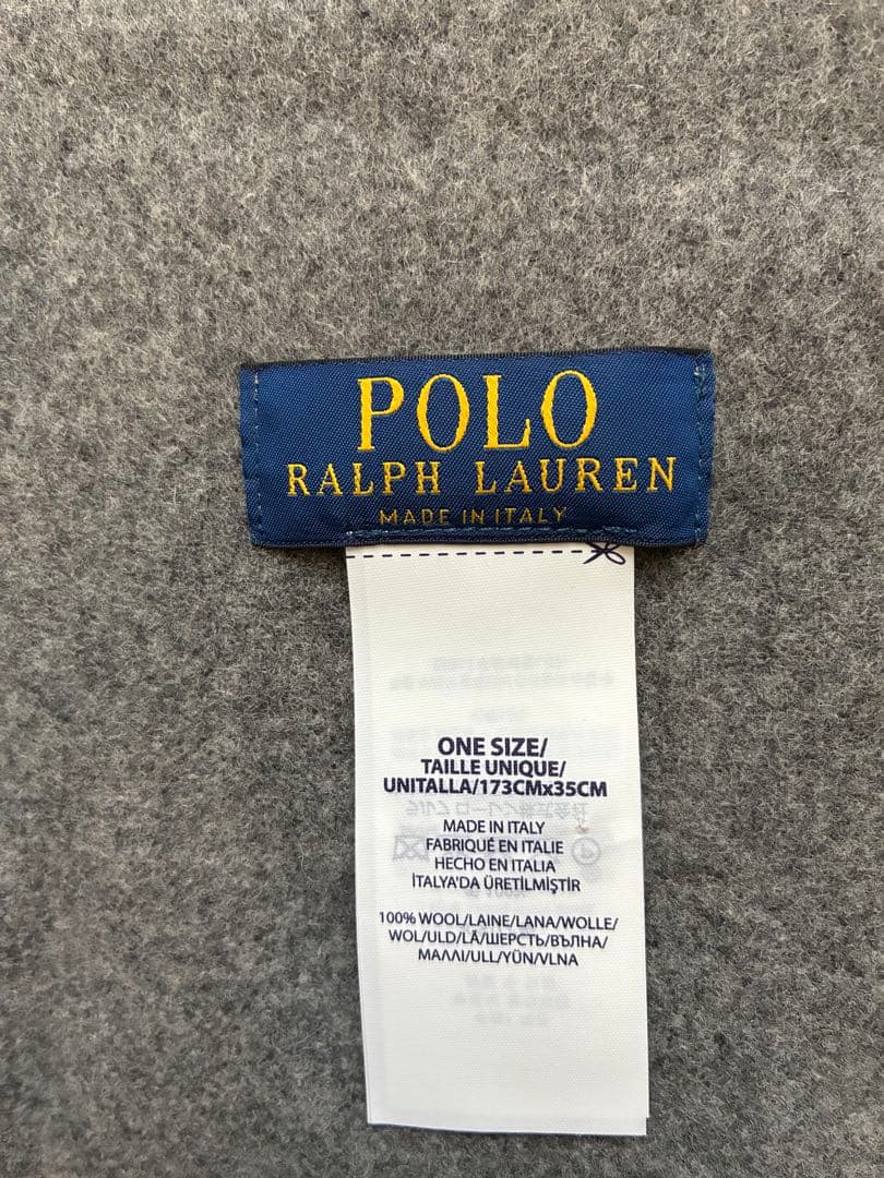 【美品】Ralph Laurenラルフローレン グレー ポニー刺繍 ウール100