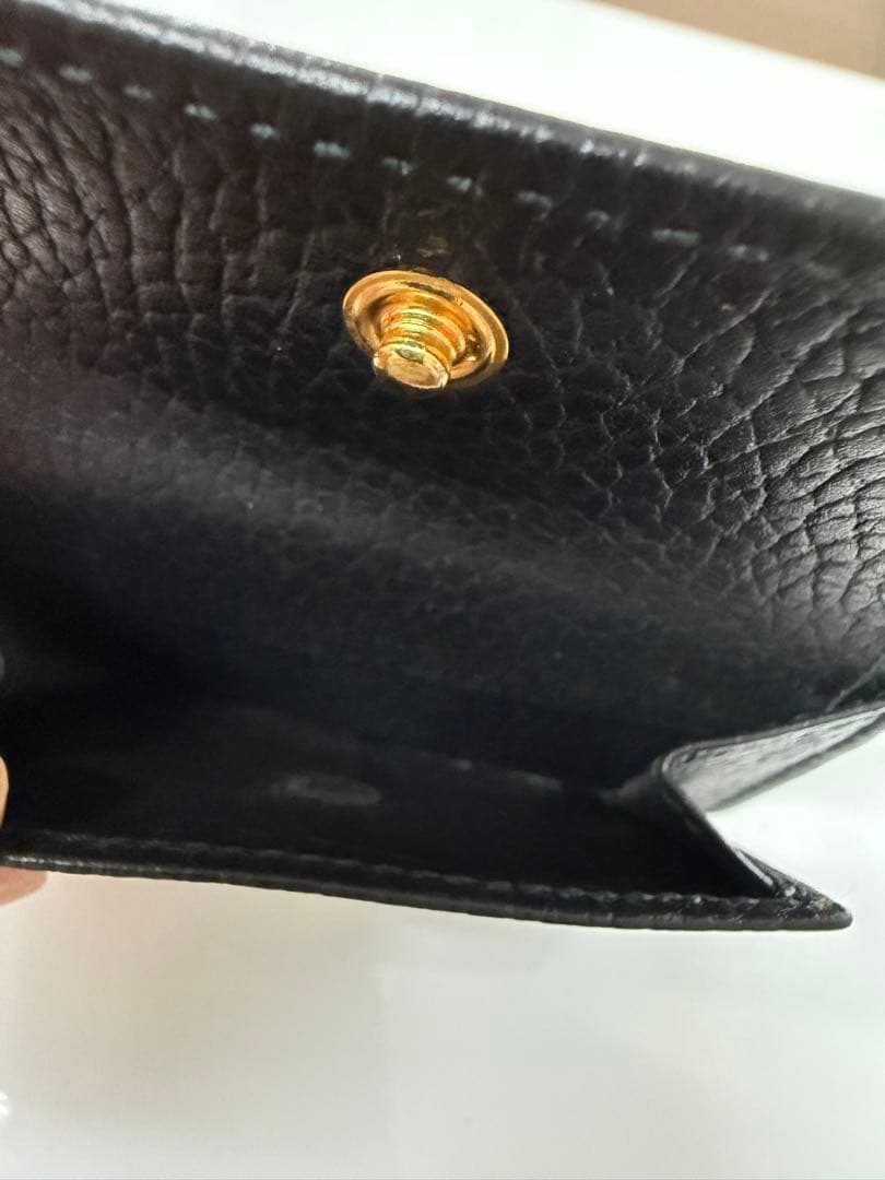 GUCCIグッチ 三つ折りミニ財布 GGマーモント レザー 黒