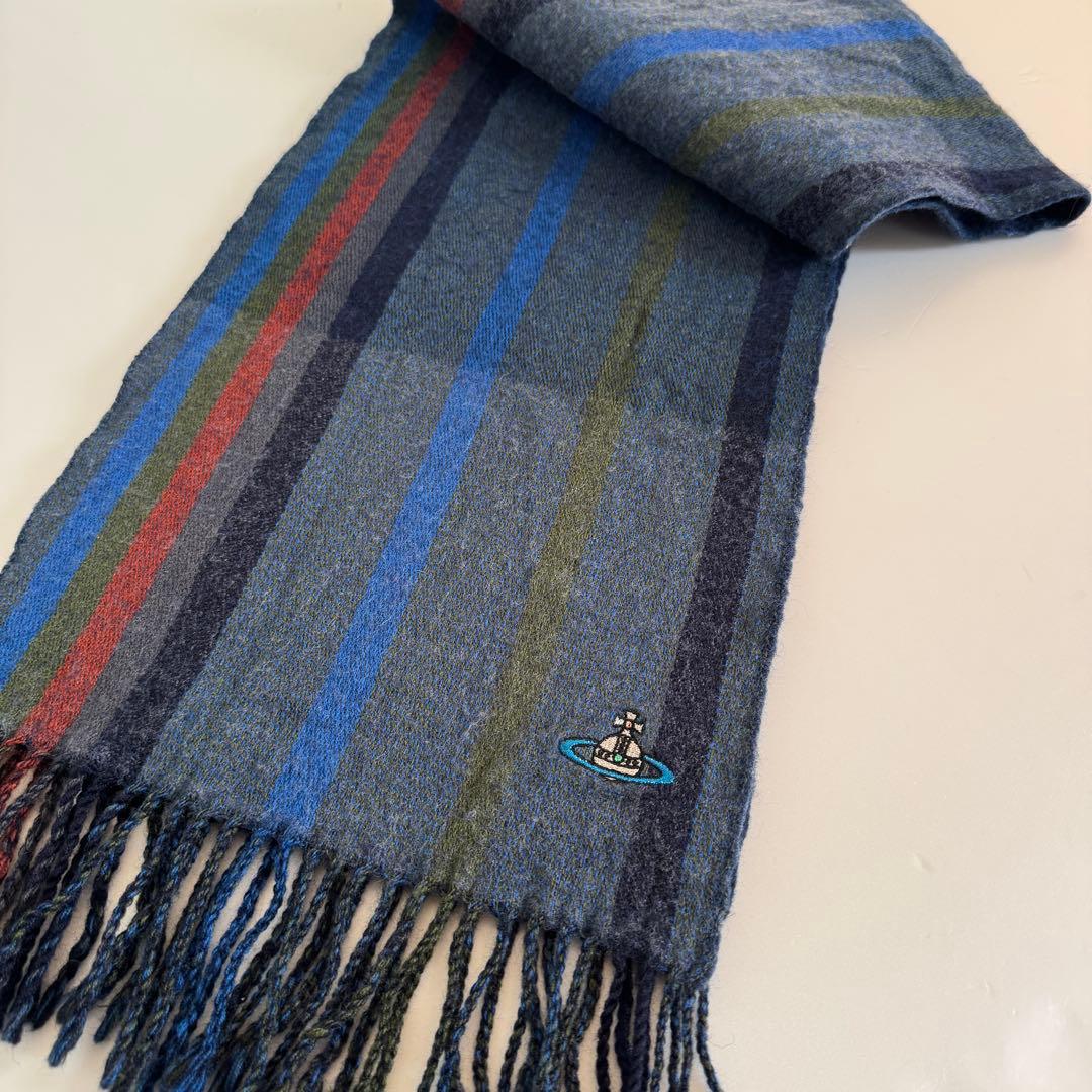 Vivienne Westwood ストライプ オーブ マフラー ウール
