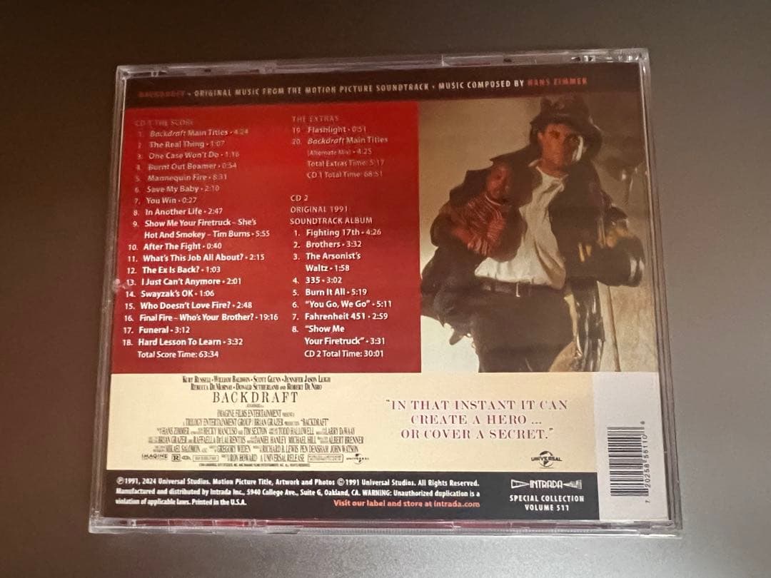 【新品】【完全盤】『バックドラフト』サウンドトラック CD