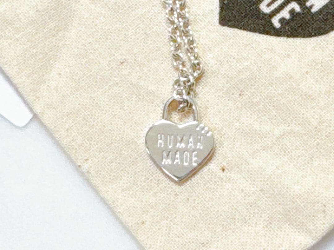 HUMAN MADE HEART SILVER NECKLACE美品巾着付
