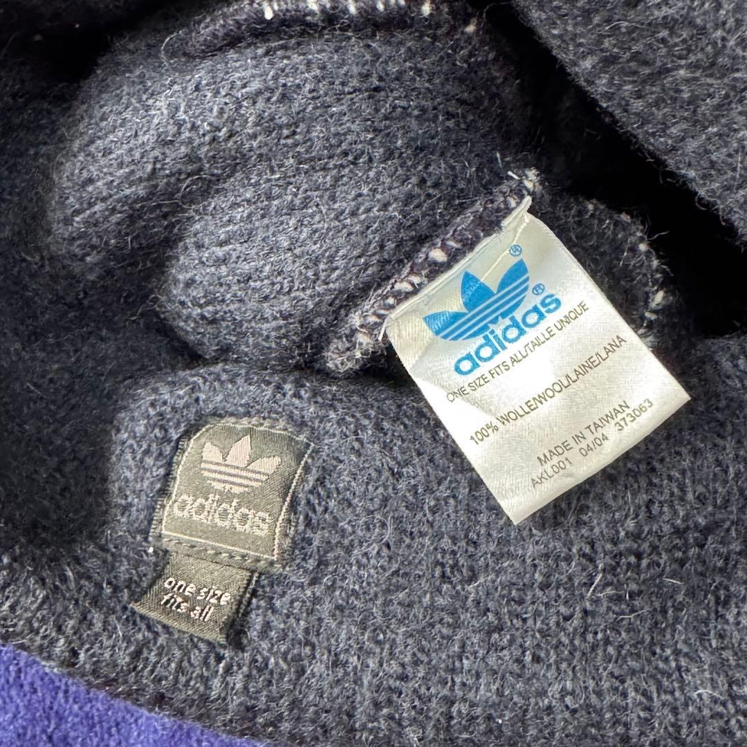 90s OLD adidas ビンテージ アーカイブ ニット帽 黒タグ ロゴ