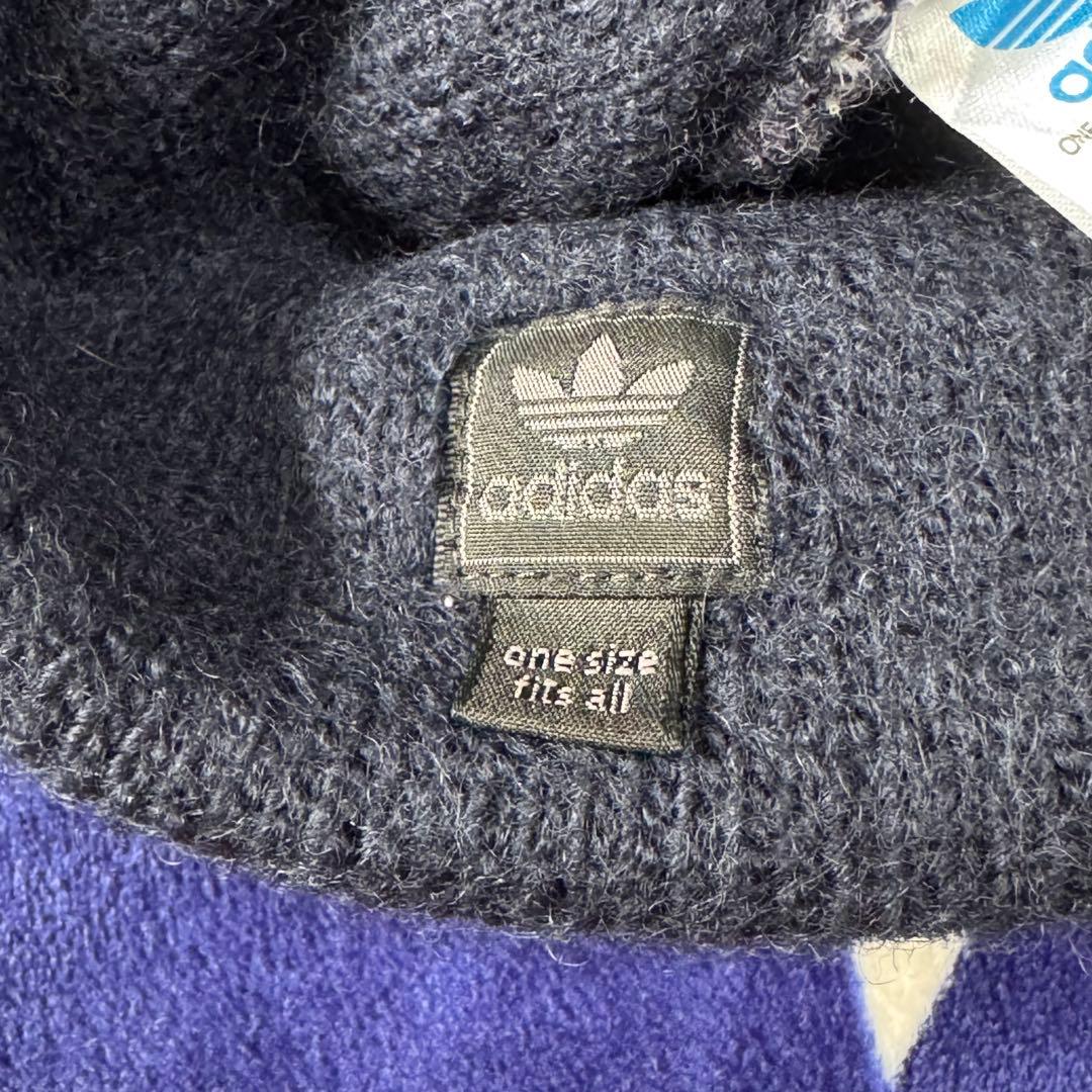 90s OLD adidas ビンテージ アーカイブ ニット帽 黒タグ ロゴ