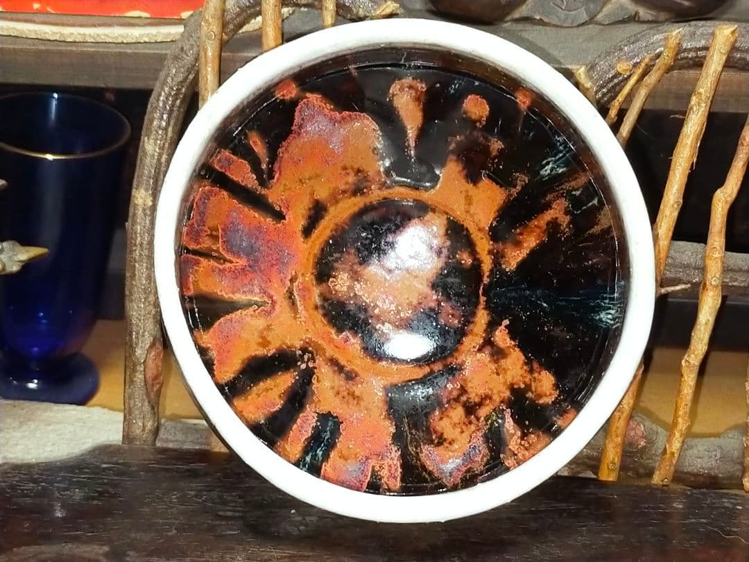 ♥美濃焼　天目　茶碗　無銘　骨董品