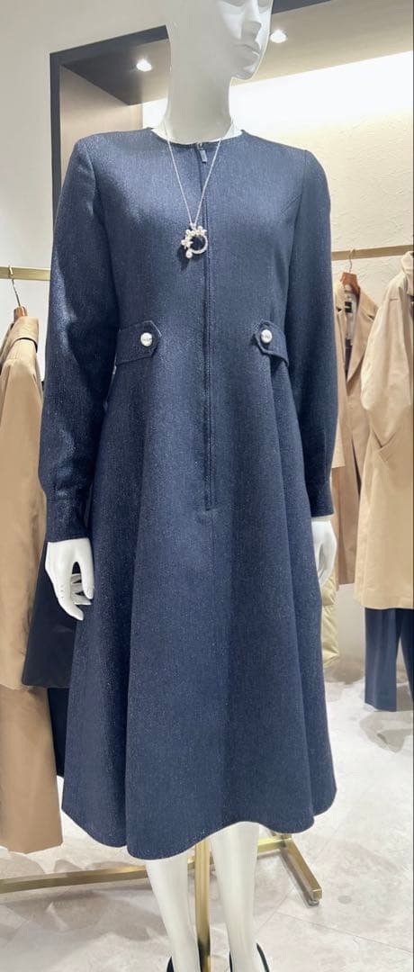Rene2024 ♡✨最新価格✨パールボタンワンピース同素材コサージュ付き