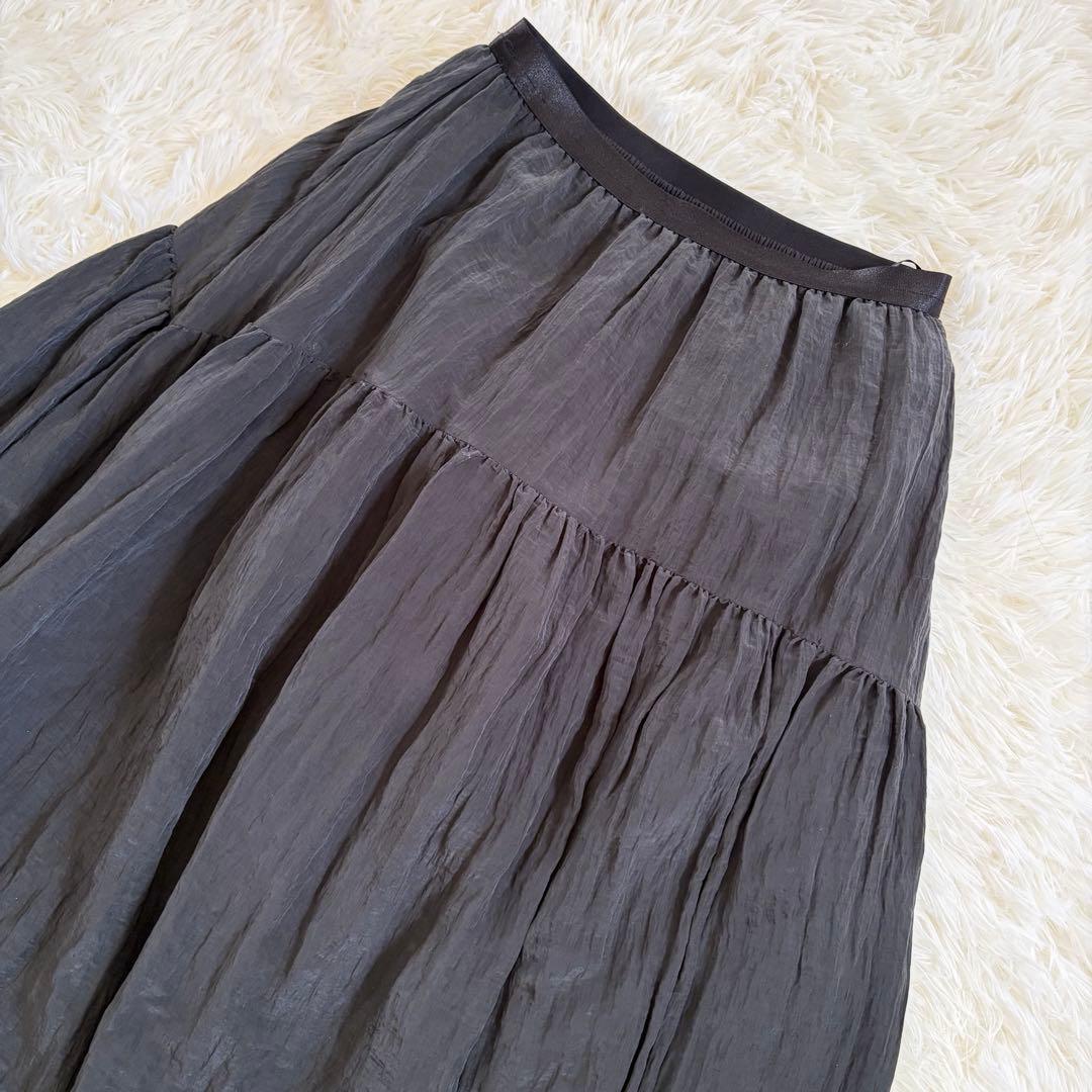 BEARDSLEY ビアズリー クリンクル スカート 黒 ロング シワ加工