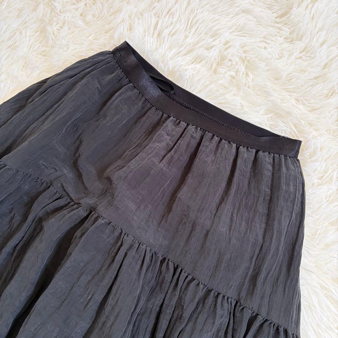 BEARDSLEY ビアズリー クリンクル スカート 黒 ロング シワ加工
