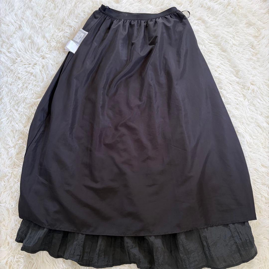 BEARDSLEY ビアズリー クリンクル スカート 黒 ロング シワ加工