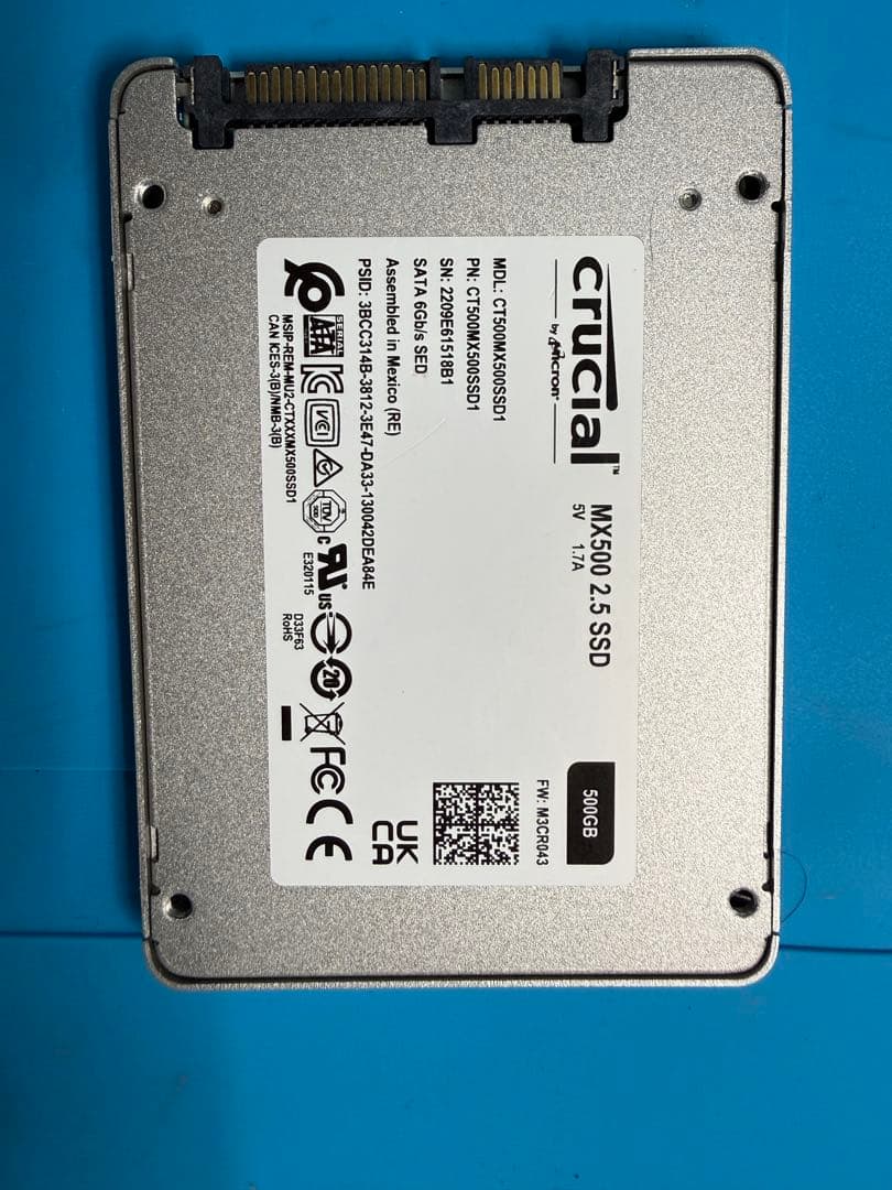 内蔵型SSD crucial MX500 500GB 2.5 SSD