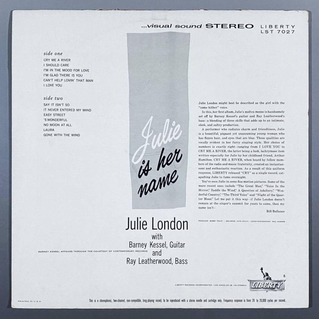 ★極上美盤！NM盤【US初期盤/レインボーラベル】ジュリー・ロンドン
