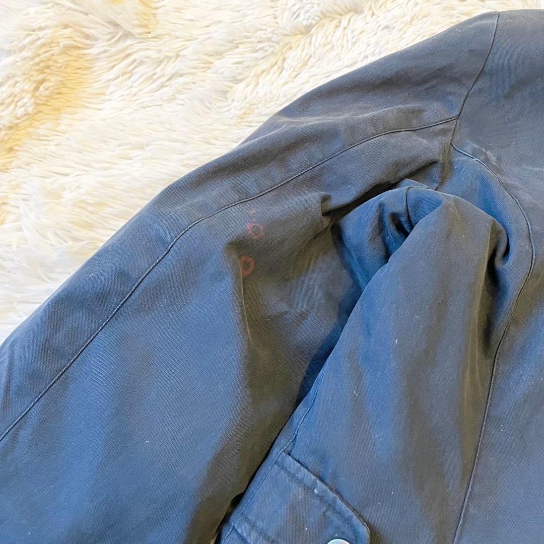 Barbour ネイビー ボアフード付き 中綿 モッズコート Lサイズ