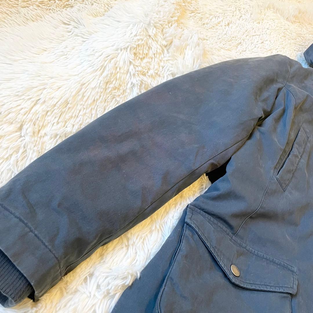Barbour ネイビー ボアフード付き 中綿 モッズコート Lサイズ