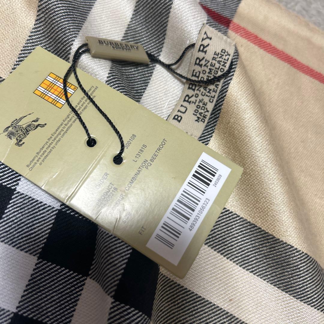 新品未使用 BURBERRY カシミヤ100 大判ストール シャドーホース