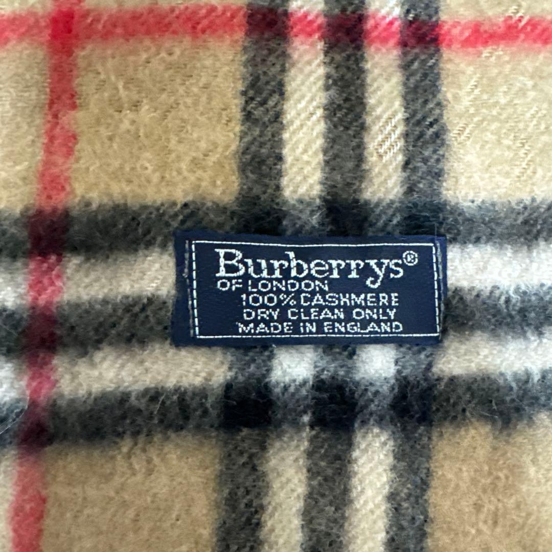 カシミヤ100%Burberry's ベージュ チェック柄 マフラー