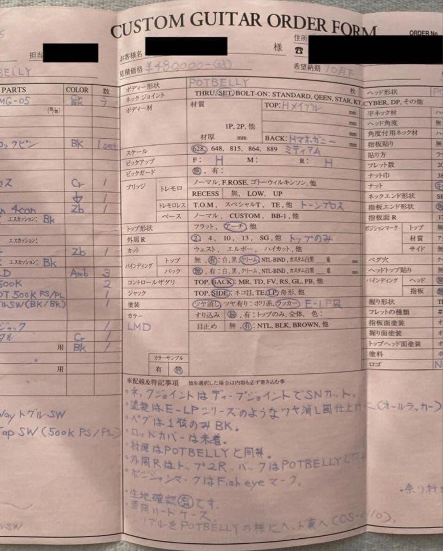 ESP Potbelly エレキギター　カスタム　注文時48万　ケース付　国産
