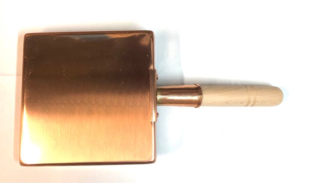 【新品未使用】丸新銅器製　銅製卵焼き器 関東型　15cm 木製ハンドル付き