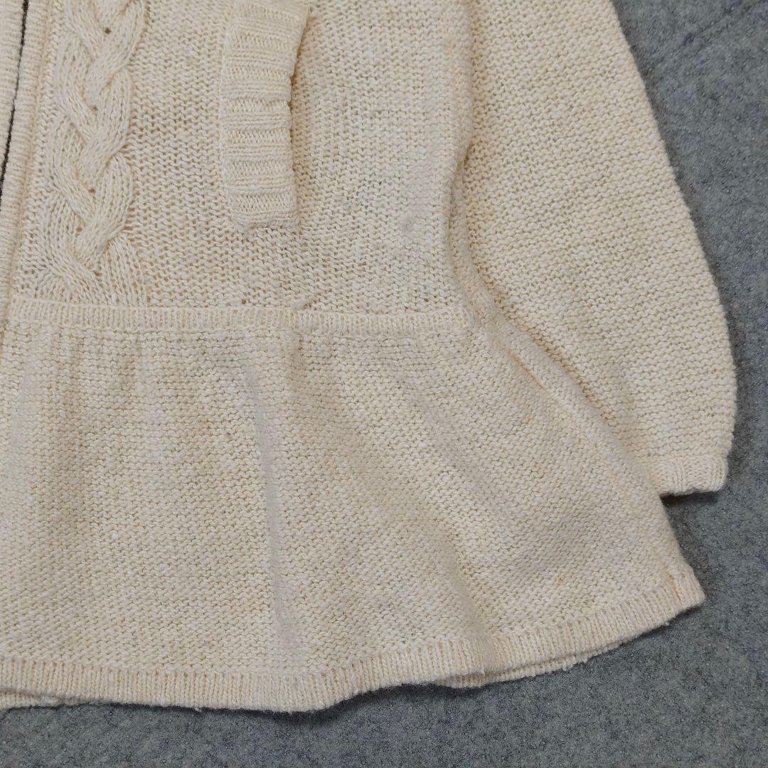 良品✨バーバリーブルーレーベル ケーブルニット　ロングカーディガン　フード付き
