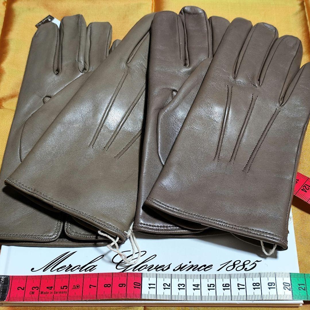 値下げ メローラ ナッパトープ色 カシミア黒 グローブ 革手袋 MEROLA