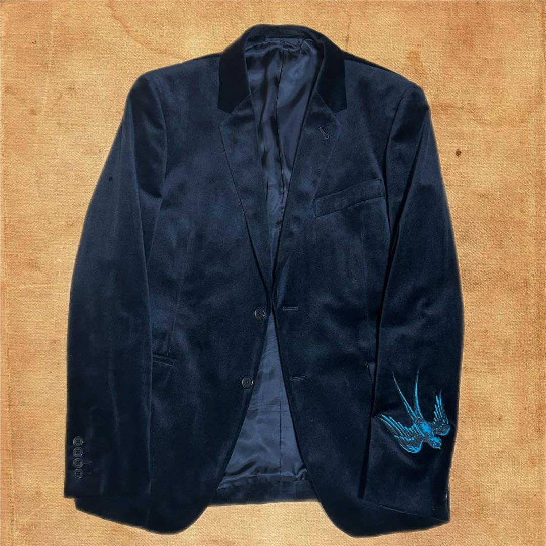 Paul Smith ベルベット　スーツ ベロア　黒　M