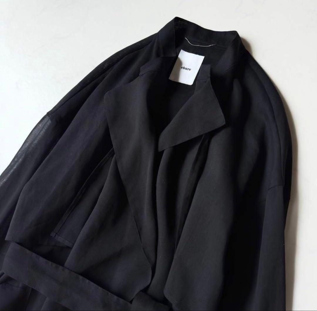 極美品✨️定価5.7万　エブール　ポリオーガンジー ライトロングガウンコート