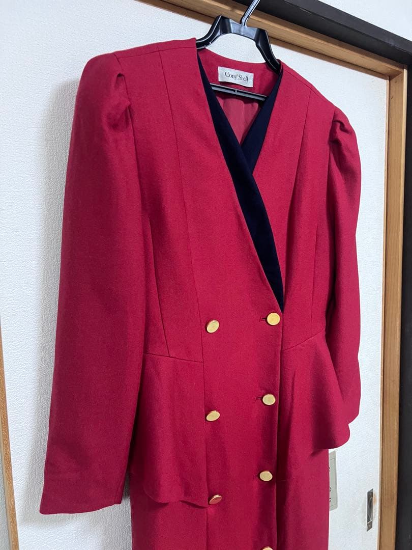 【極美品】華やかレッドのセットアップ風ワンピース