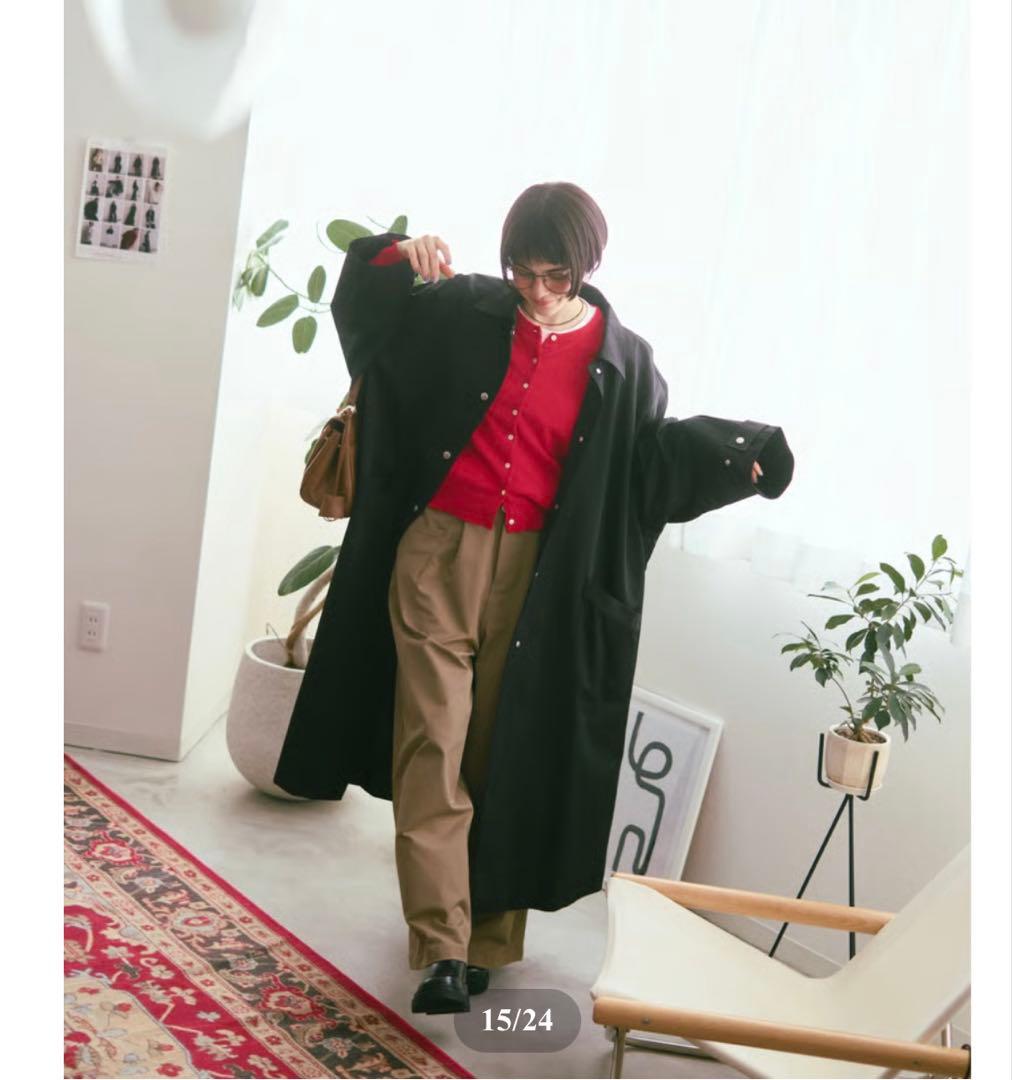 美品FASHIRU soutien collar coat ロング【綿100%】