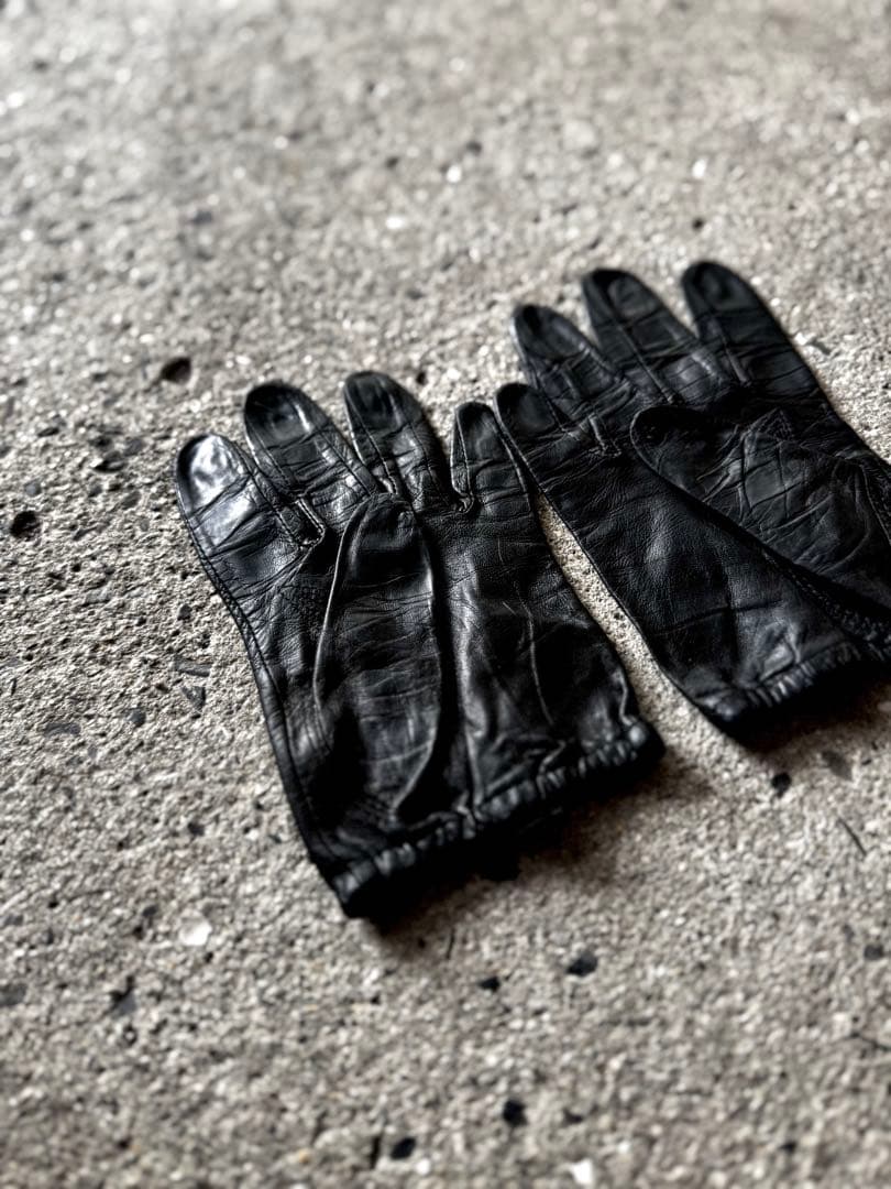 希少 Tough Gloves 革手袋 レザーグローブ 警察官 黒 レザー手袋